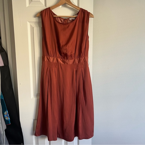 Satin dress, cute midi dress for dining out, formal events dress - Picture 7 of 10